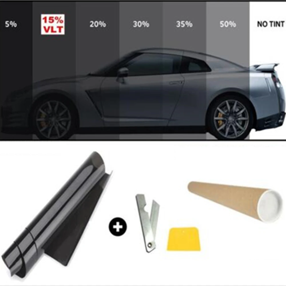 Smoked Car Window Tint Film Windshield Sun Protection Film Car Solar Protection Roller Blind Car Stickers for Car Sun