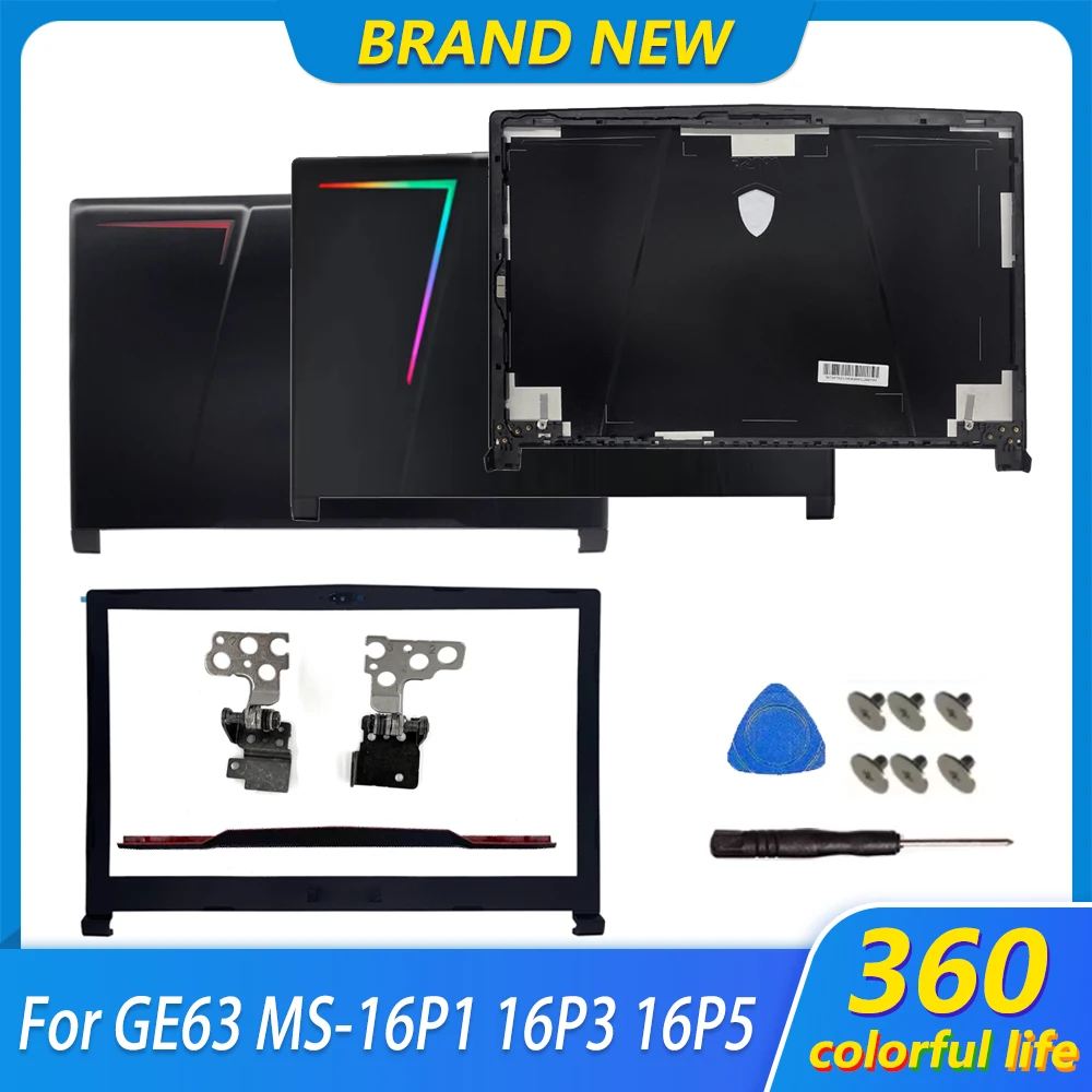 95% New Laptop Case For GE63 GE63VR MS-16P1 MS-16P5 LCD Screen Back Cover Front Bezel Palmrest Lower Bottom Case Hinges Cover