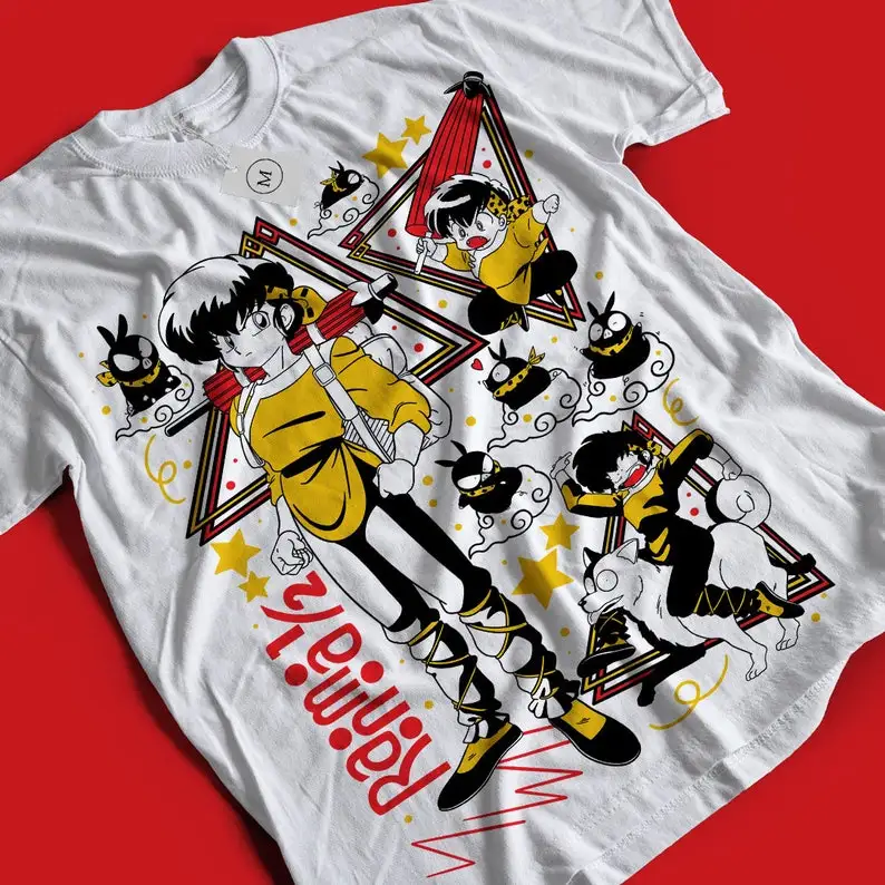 Ranma Saotome Anime T-Shirt, Genma Panda Manga Shirt, Cute Anime T-Shirt, Gift For Anime Lover, Cool Anime Tee, JDM-T-Shirt