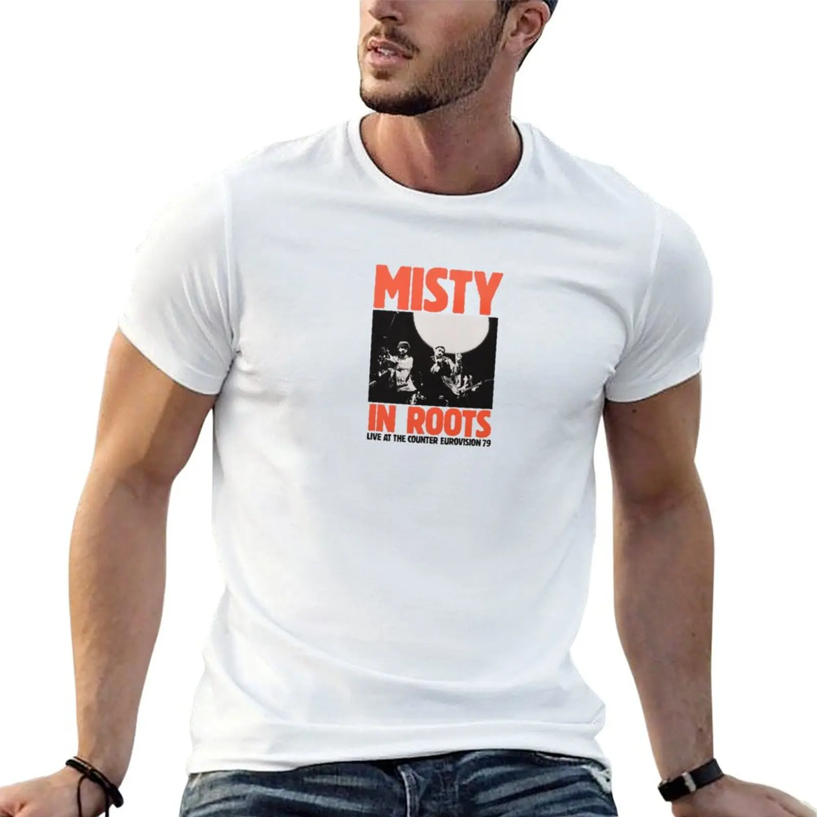 Misty In Roots Live At The Counter Eurovision 1979 T-Shirt Trendy Casual Short Sleeve Shirt
