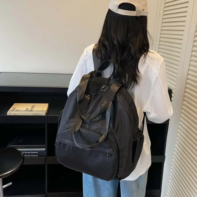 Women's Nylon Travel Backpack Lightweight Anti-Theft Multi-Pocket Laptop Daypack School Bookbag for Collegiate