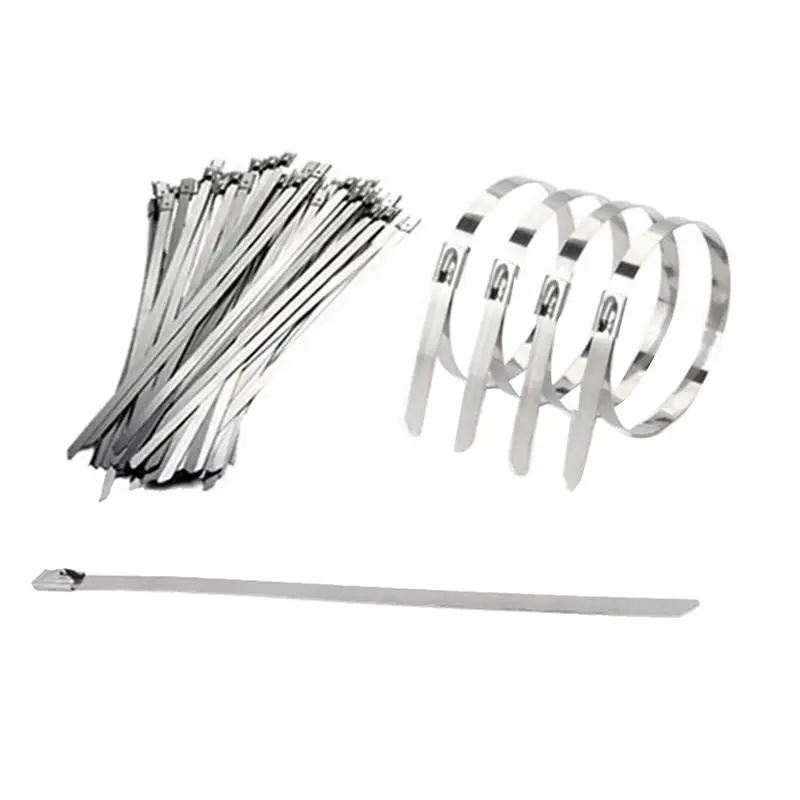 AEE8-11.8 Inch 100Pcs Stainless Steel Zip Ties Heavy Duty Multi-Purpose Self-Locking Cable Ties For Machinery 4.6X300mm