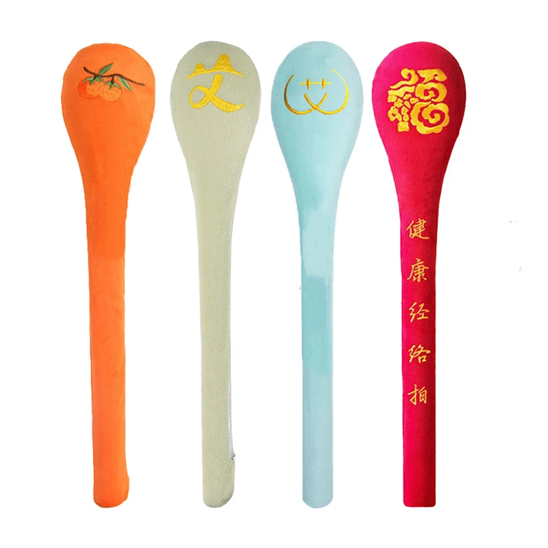 Portable Body Vibration Hammer Massage Pat Relief Back Pain High Elasticity Latex Velvet Fu Character Slap Stick Massager