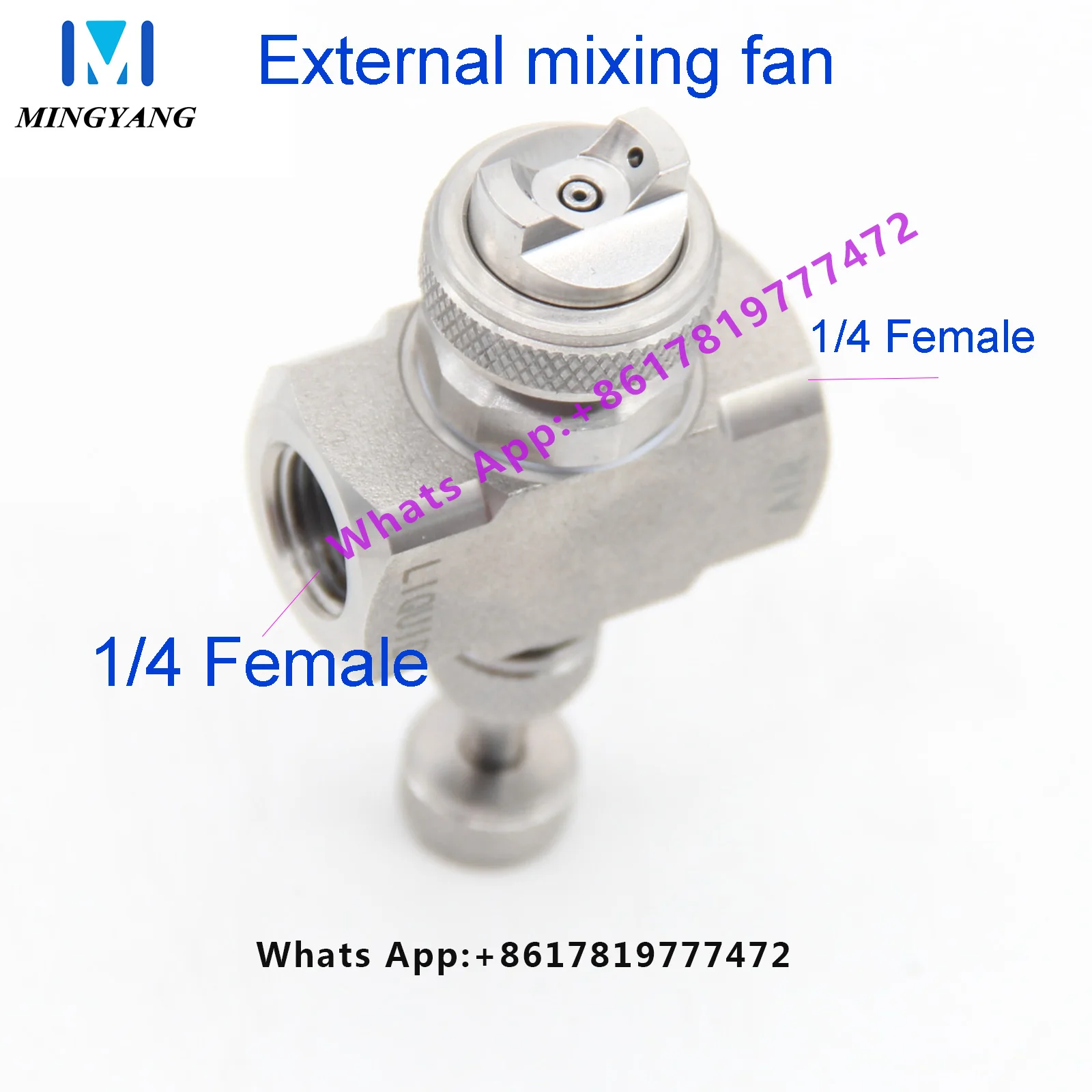 Air Atomizing Nozzle Siphon Stainless Steel Internal Mix Wide Angle Spray Patterns Fine Air Water Spray Atomizing Nozzle