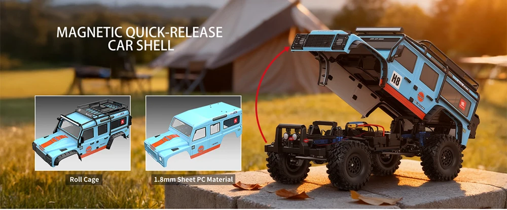 New 1/8 MJX H8H Off Road Rc Car Brushless Climbing Vehicle 8CH Simulation With Light Differential Lock APP Programing RC Crawler