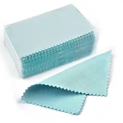 Chiffon de polissage propre et doux pour colliers, bagues, bijoux, 10x6.5cm/8x8cm, 50 pièces