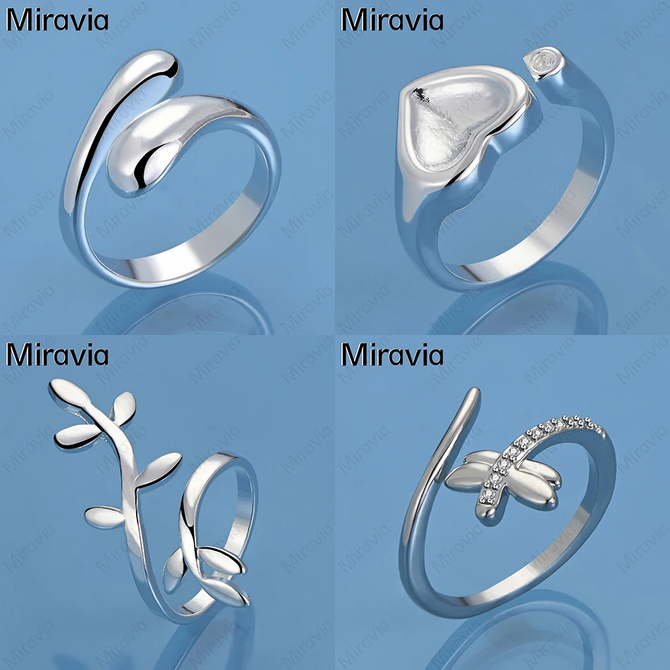 

Miravia 925 Sterling Silver Heart Opening Ring Women'S Creative Temperament Accessories Party Jewelry