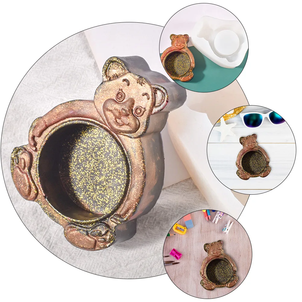 

Silicone Bear Shape Holder Mold for DIY Making Easy to Use Clean Reusable Perfect Gift Idea Wax Art Craft Tool