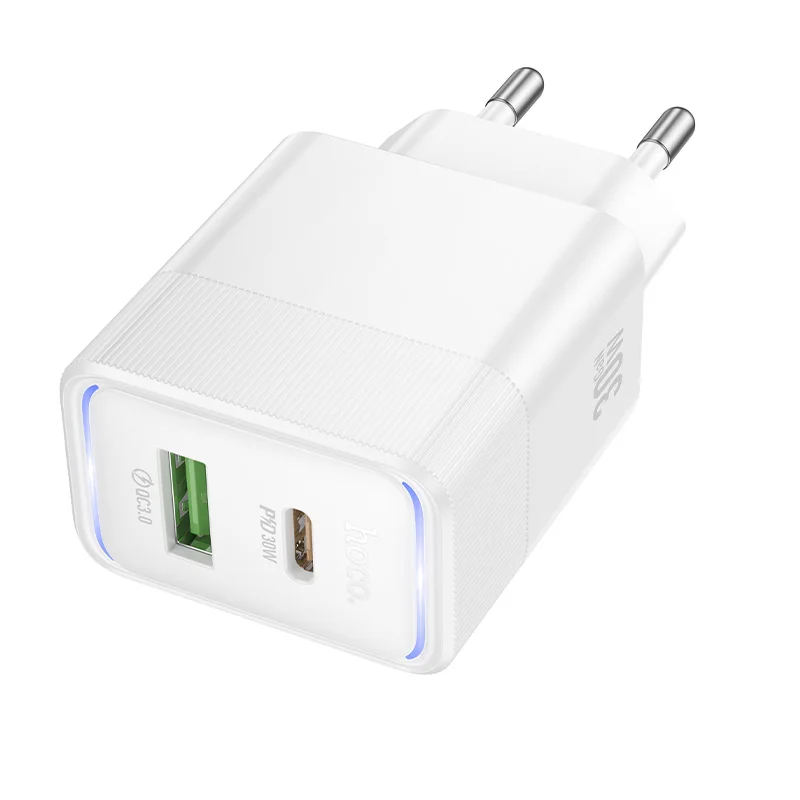 CS112A PD 30W  USB A USB C Ultra Thin Portbale Mini Quick Phone Charger EU For iPhone 17 16 15 Pro Max Xiaomi Samsung Huawei