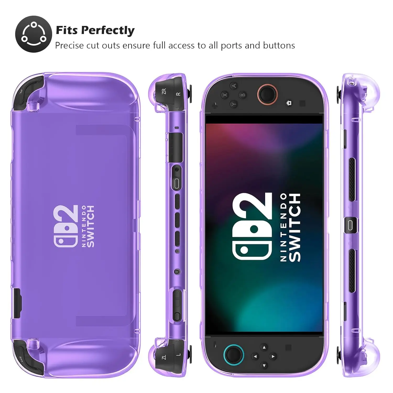 Schutzhülle für Switch 2 (2025), NS 2, TPU-Schutzhülle, kratzfest, stoßdämpfend, ergonomisches Griffdesign für NS2 – Detail 4