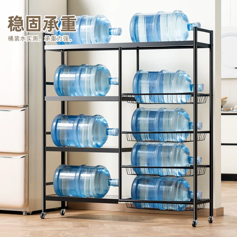 Factory Direct 2026 Kitchen rack Floor-to-ceiling multi-layer vegetable storage rack Household multi-functional Against the wall