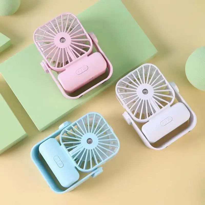 USB Rechargeable Fan Table Rechargeable Misting Fan Adjustable 3 Speed Modes Outdoor Portable Appliance Low Noise Cooler For