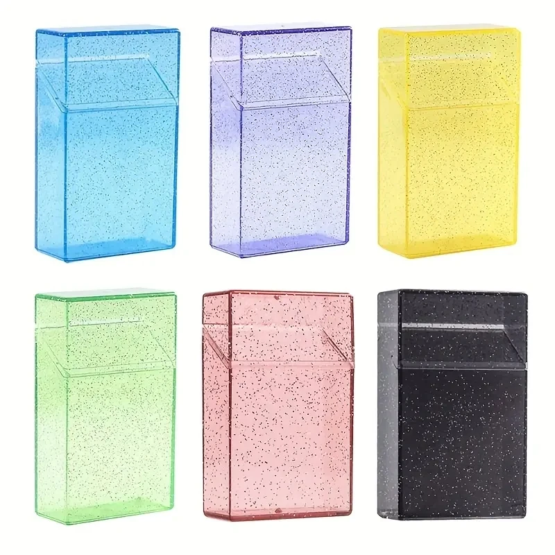 Snowflake Glitter Cigarette Box Moisture-proof and Pressure-proof Plastic Transparent Cigarette Case Smoking Accessory Gift for