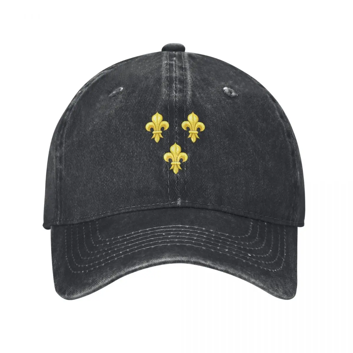 Blason France moderne French royal golden yellow fleur de lys lis blue King of France coat of arms vintage white b Baseball Cap