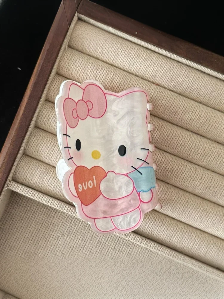 كارتون مرحبا كيتي مخلب شعر Kawaii الاكريليك القرش كليب Y2K سانريو مشبك شعر أغطية الرأس الديكور إكسسوارات الشعر البسيطة