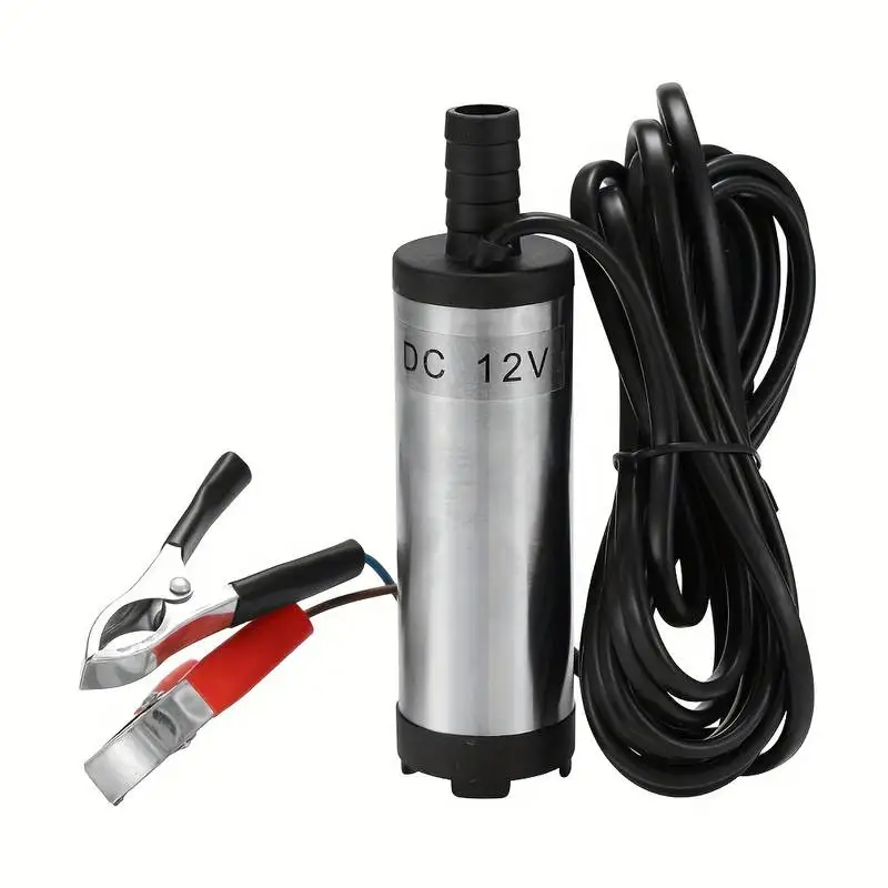 Portable Car Water Oil Fuel Transfer Pump 12V DC 38mm Submersible Diesel Pumping Electric Oil Pump Clamp Type Fishing Tools