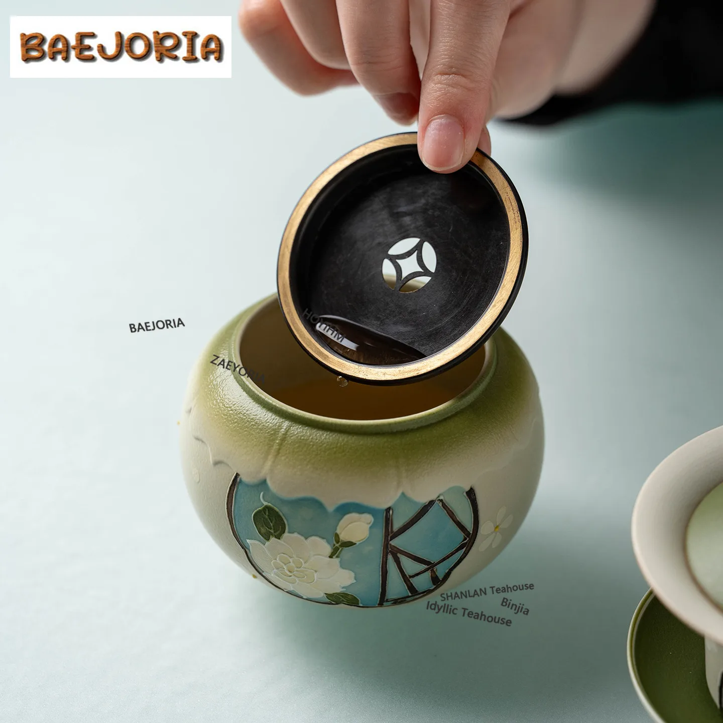BAEJORIA Hand-painted Gardenia Jianshui Tea Cup Wash Tea Garbage Can Water Washing Slag Tank Chaxi Cha Craft