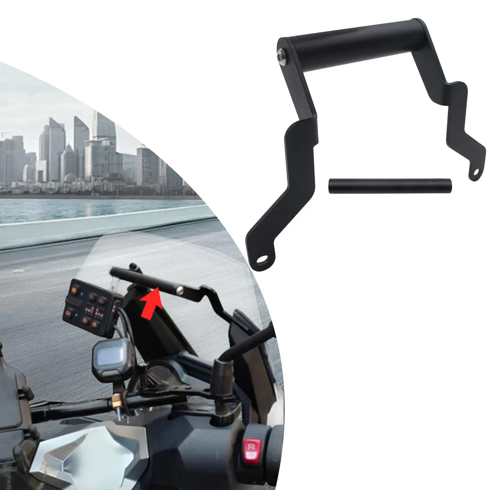 

Motorcycle Navigation Bracket Holder Support Professional Easy to Install Portable Replaces Accessories