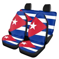 Cuba Flag Front Back Car Seat Covers Custom Flag Logo Car Accessories Pack of 4 Universal Front Seat Protective Cover for Sedan