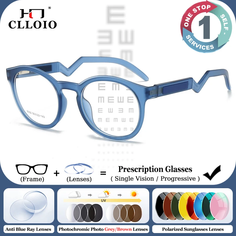 clloio-スポーティ超軽量カジュアルスタイル抗青色光近視メガネ男性用バスケットボールテニス累進処方メガネ