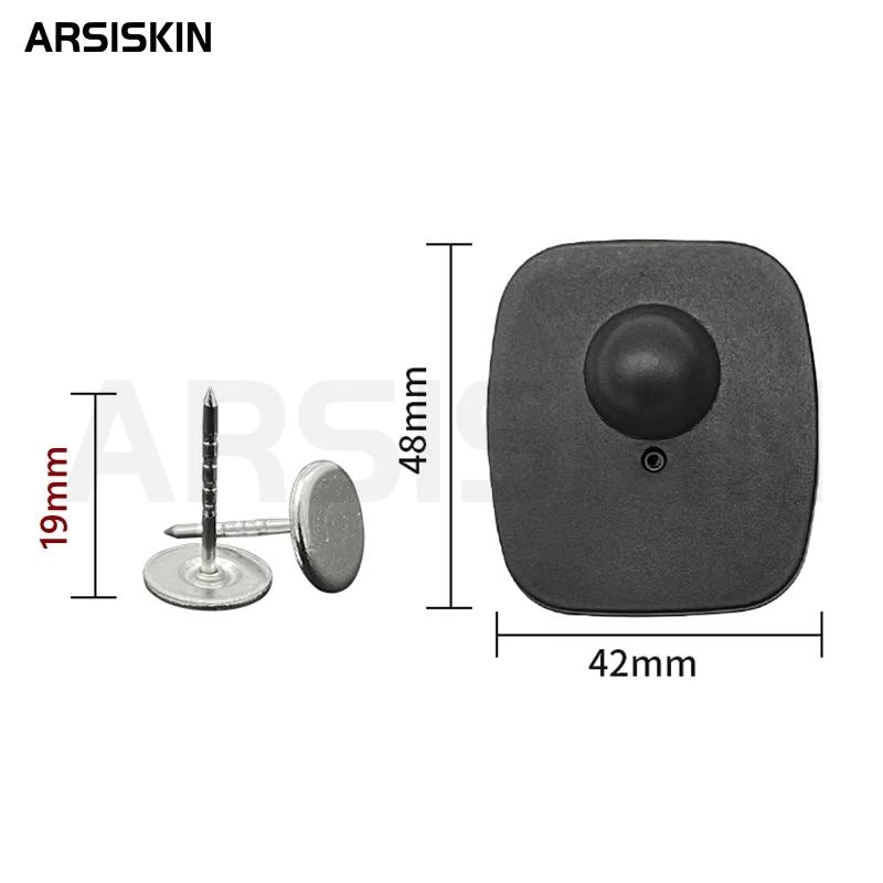 500Pcs EAS security Loss Prevention Anti Shoplifting Mini RF 8.2Mhz Square Tag With Pins For Supermarket Store Clothes