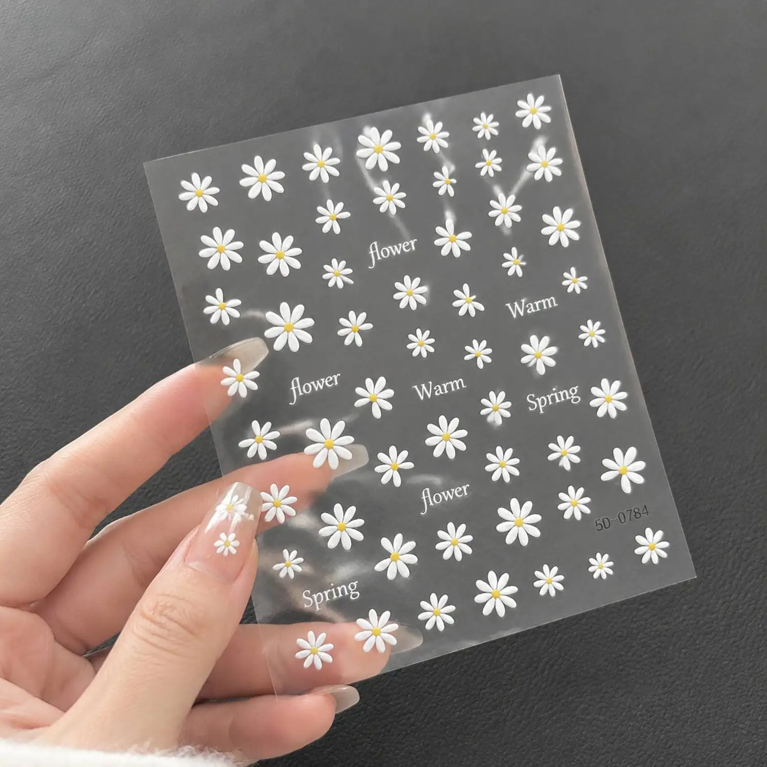 1 autocollant 3D floral marguerite éblouissant pour ongles, décalcomanie estivale blanche et jaune, magnifique pour manucure quotidienne