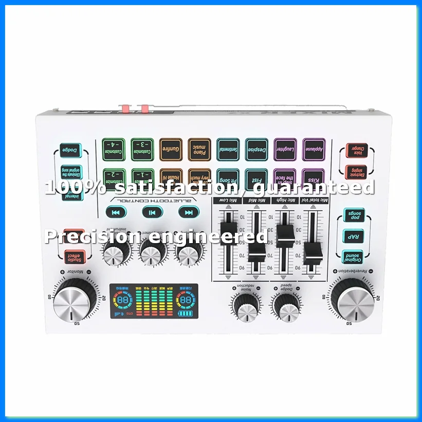 Tarjeta de Sonido X7 para Transmisión en Vivo, Cambiador de Voz, Mezclador de DJ con Efectos para PC, Smartphone, Interfaz de Audio para Computadora, Tarjeta de Consola - ABWO