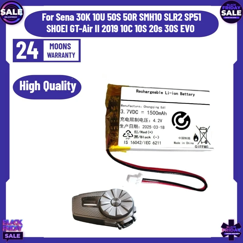 SWZY  Battery for Sena 30K 10U 50S 50R SMH10 SLR2 SP51 SHOEI GT-Air II 2019 10C 10S 20s 30S EVO Motorcycle Bluetooth Headset
