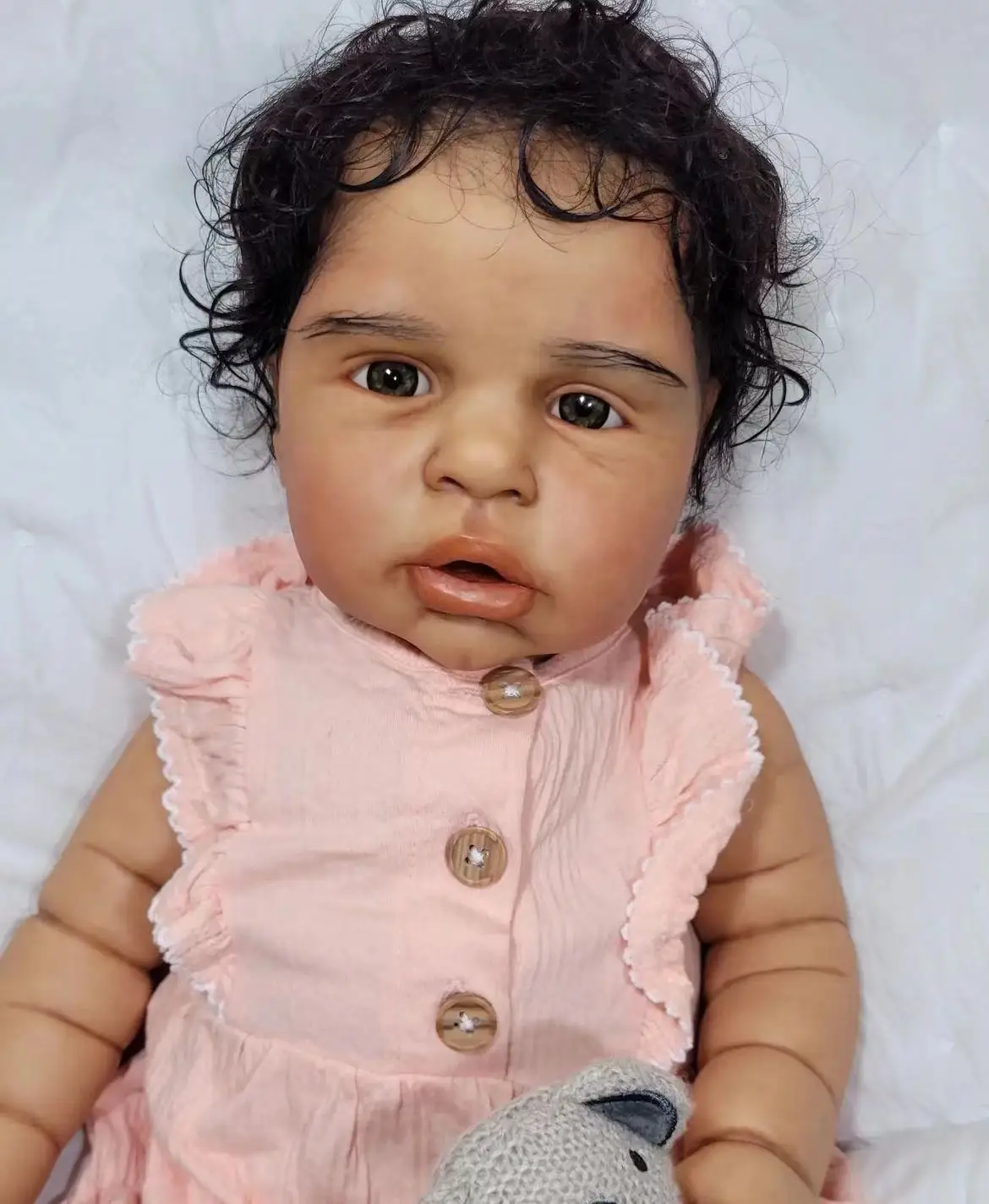 FBBD Customized Limited Supply 26inch Reborn Baby Margot With Hand-Rooted Black Short Hair Already Finished Doll Christmas Gift