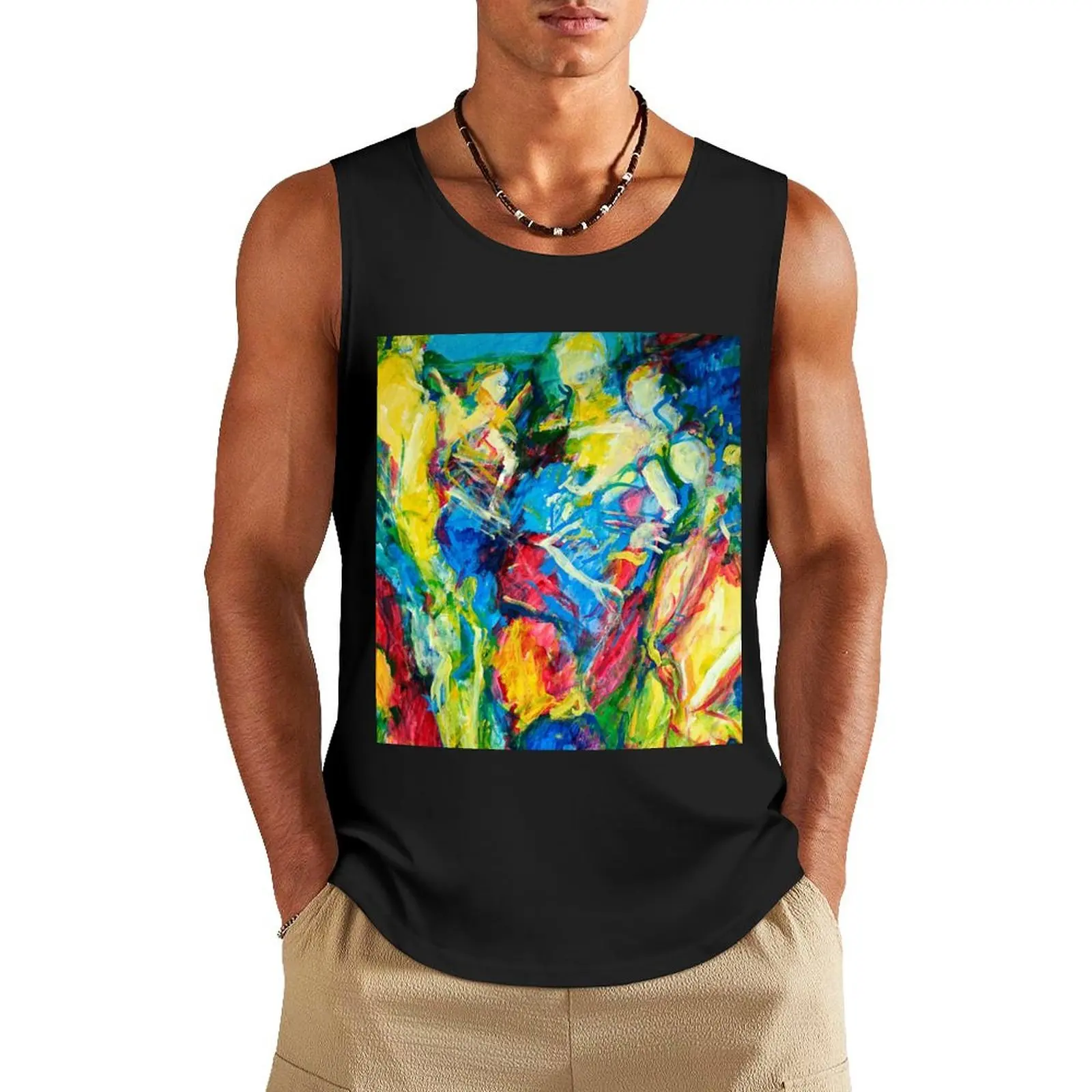 

COLORFUL FAMILY Tank Top sports vest sleeveless vests gym clothing men Body man