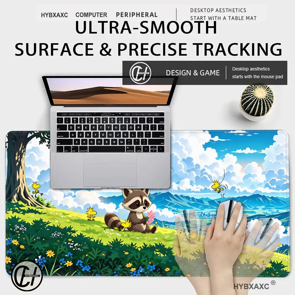 HYBXAXC Anime Forest Animal Large Mouse Pad Koala Panda Bear Scenery Gaming Desk Mat