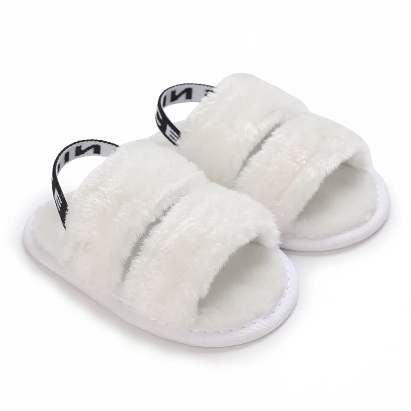 HAIZHIW 6 Colors Toddler Baby Shoes Winter Baby Slippers Fluffy Baby Girl Sandals Cute Plush Soft Non-slip Sole Toddler First