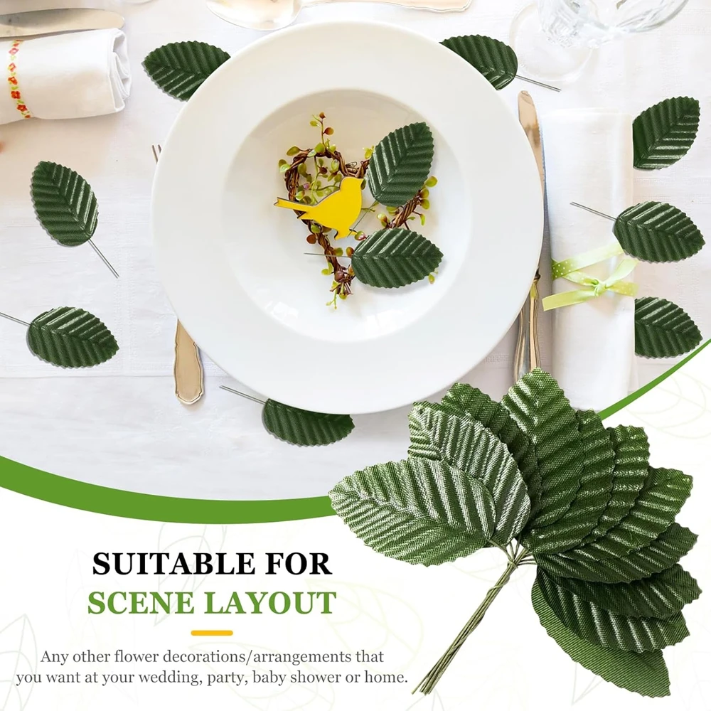 

20Pcs Artificial Silk Simulated Plants Rose Leaf Outdoor Garden Wedding Home Room Decora Festival Party Diy Gift Candy Box Props