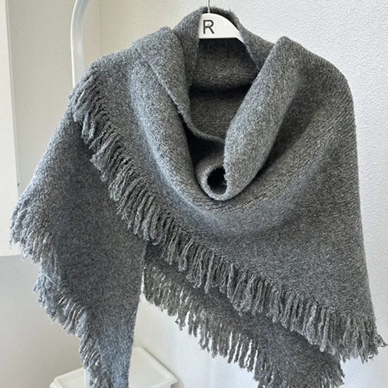 الأكثر مبيعا على طراز شال مهدب متعدد الوظائف للشتاء والخريف نمط جديد للنساء ملابس خارجية أنيقة وشاح الرأس