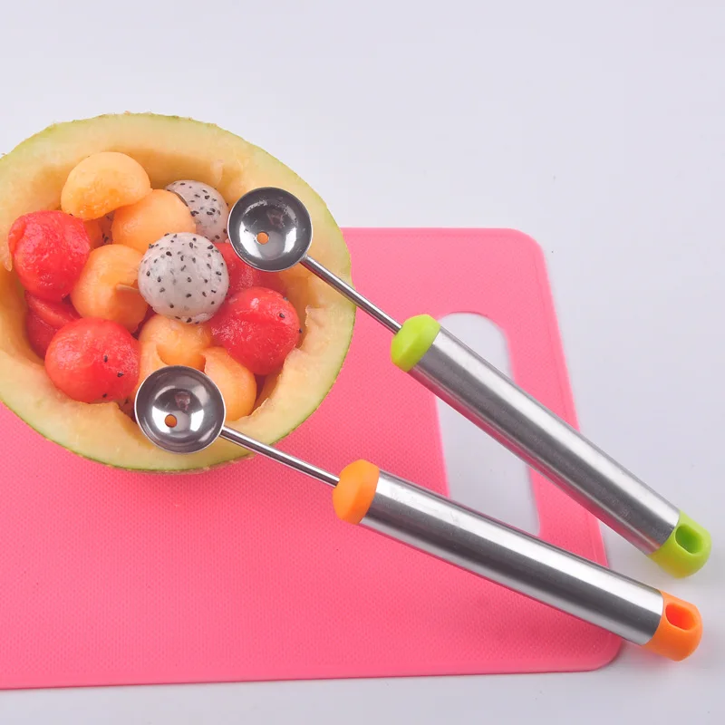 

Melon Watermelon Ball Scoop Fruit Spoon Ice Cream Sorbet Stainless Steel Cooking Tool Fruit Platter DIY Tool Kitchen Accessories