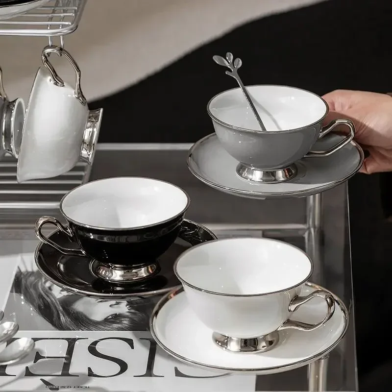 2pcs Advanced Sense of higt appearance Coffee cup set High-end Exquisite English afternoon Tea Set Ceramic cup and saucer Set