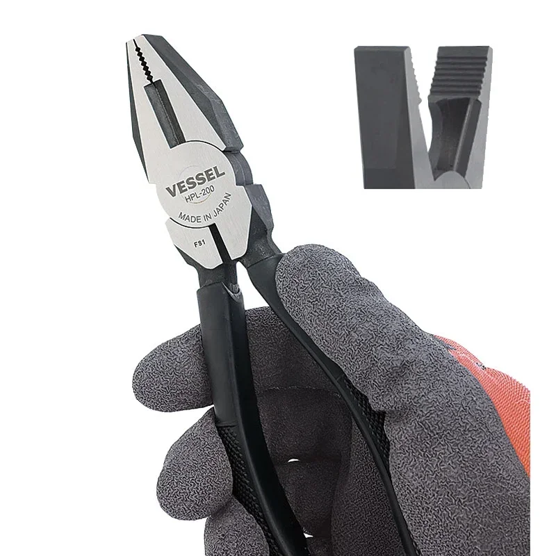 Japão vesel HPL-150 HPL-175 HPL-200 alicate de corte de fio eletricista alicate de nariz plano alicate de fio forte 6 polegadas 7 polegadas 8 polegadas
