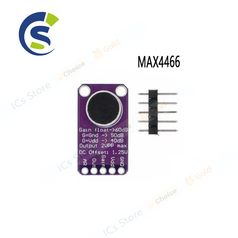 Electret Microphone Amplifier Adjustable Gain Breakout Board For Arduino MAX4466 Module MAX4466