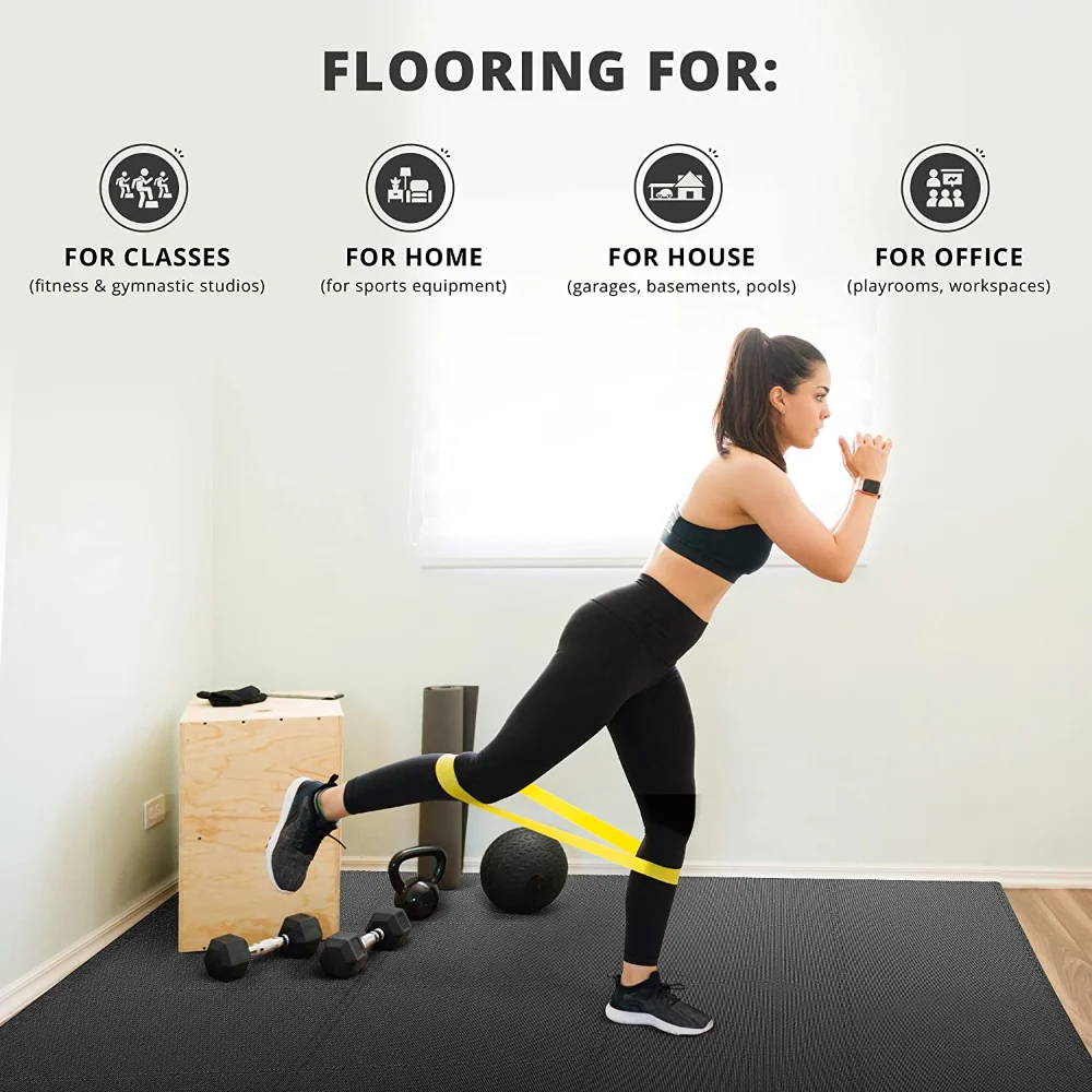 Alfombra de Protección deportiva para gimnasio, alfombrilla de goma EVA para suelo de grano, ladrillo de espuma, para Yoga, Fitness, antideslizante,