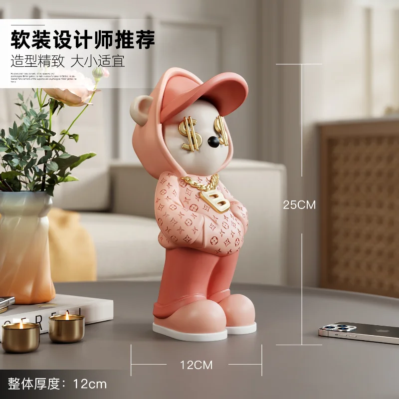 Trendy Luxury Bear Figurine Creative Home Decor Living Room Wine Cabinet Entryway Decoration Desktop Crafts