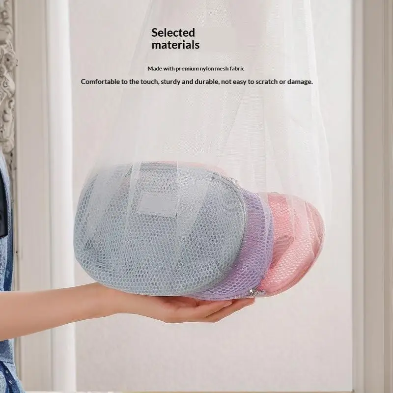Atmungsaktive Mesh-Kosmetiktasche, Mehrzweck-Netzbeutel mit Reißverschluss, Reise-Toilettentasche für Damen, Organizer für Lippenstift und Hautpflege – Detail 14