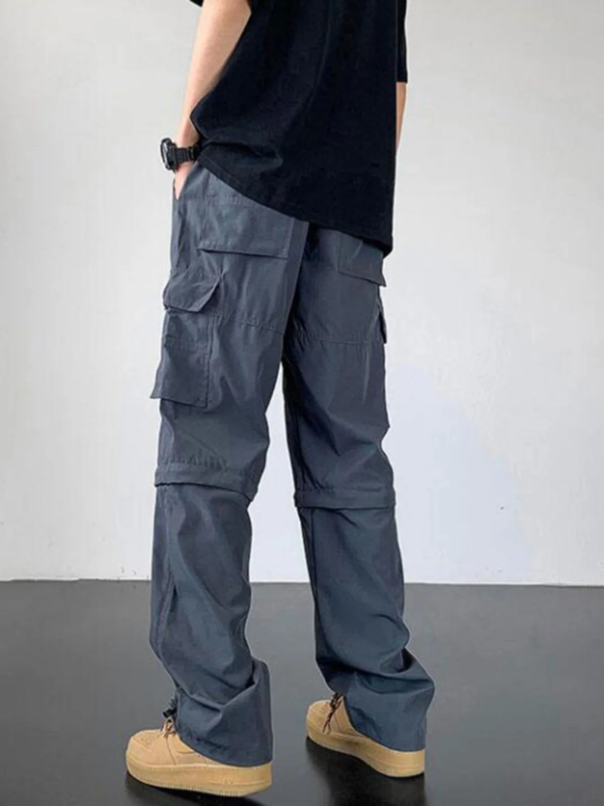 

Мужские повседневные брюки Oldschool с большими карманами, водонепроницаемые, ветрозащитные, рабочая одежда, модные прямые брюки на весну и осень