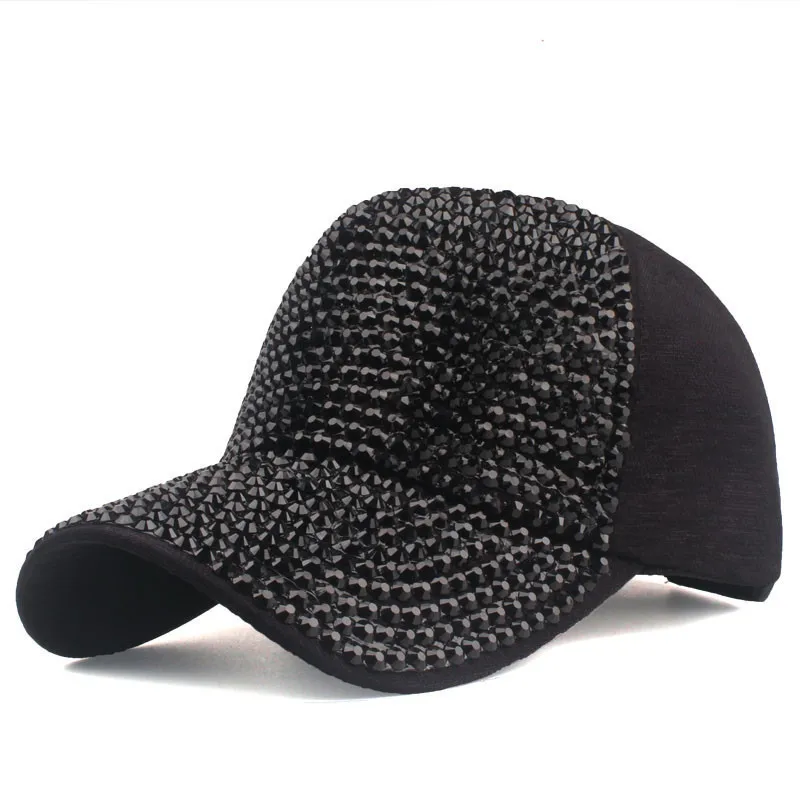 New Korean style trendy full diamond mesh cap baseball cap sunshade outdoor sun hat ins diamond stage peaked cap for women