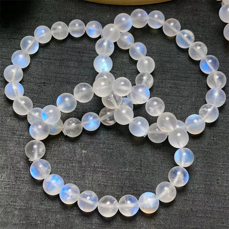 

Natural Blue Moon Stone Bracelet String Charms Strand Exquisite Jewelry Gift Healing Crystal Energy Gift 1pcs