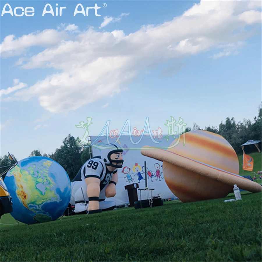 Customized Inflatable Planets Decorative LED Illuminated Moon/Earth/Jupiter Balloon for Giant Event or Party Promotion