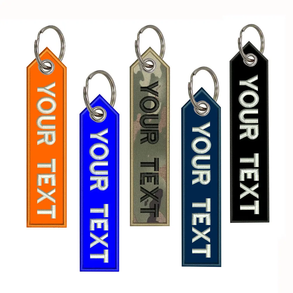 Portachiavi ricamato personalizzato nome e numero creativi e personalizzati possono essere aggiunti, qualsiasi carattere, colore, dimensione