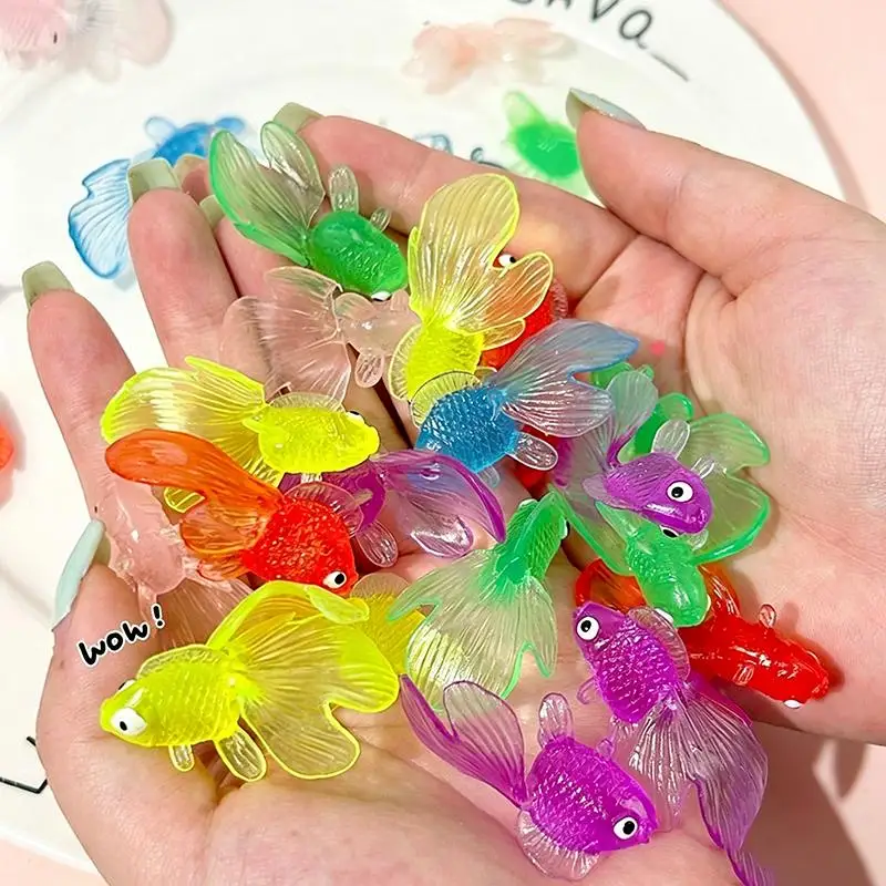 10/20Pcs Artificial Aquarium Goldfish Realistic Rubber Floating Movable Fish Ornament Cat Toy Pet Supplies TMZ