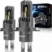 2x H4 bombilla de faro LED Mini inalámbrica 100W 20000LM 6000K para faros de coche lámparas de diodo automático H4 Turbo Led 12V haz alto y bajo