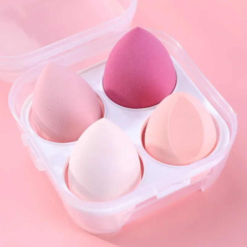 4pcs Makeup Sponge Powder Puff Dry and Wet Combined Beauty Cosmetic Ball Foundation Powder Puff Bevel Cut Make Up Sponge Tools