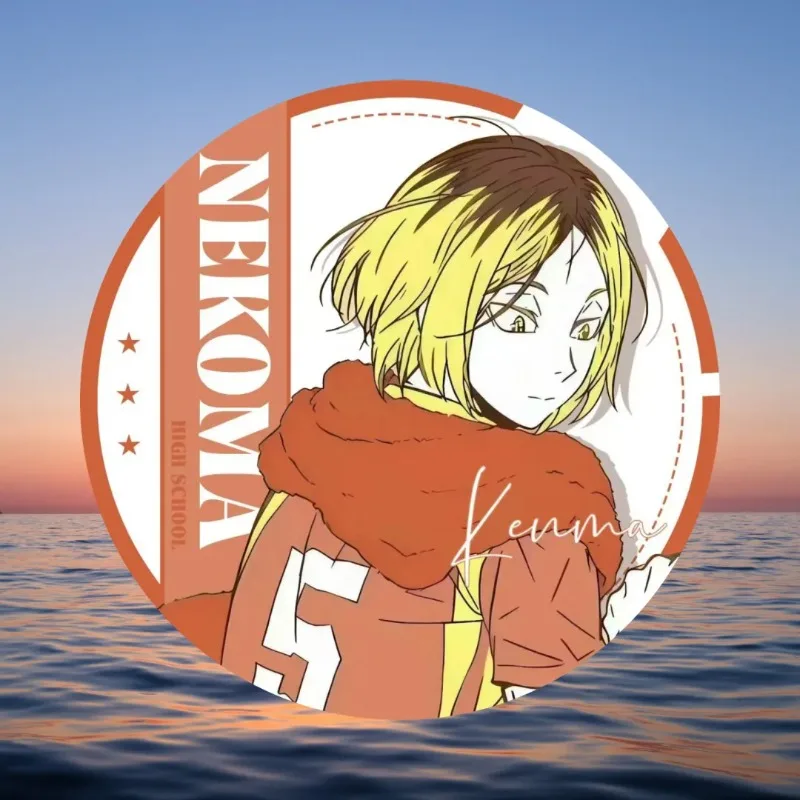 Nowy Haikyuu!!! Odznaka Kozume Kenma Korai Hoshiumi Anime urządzenia peryferyjne ubrania oryginalność broszka z blachy białej śliczny plecak udekoruj